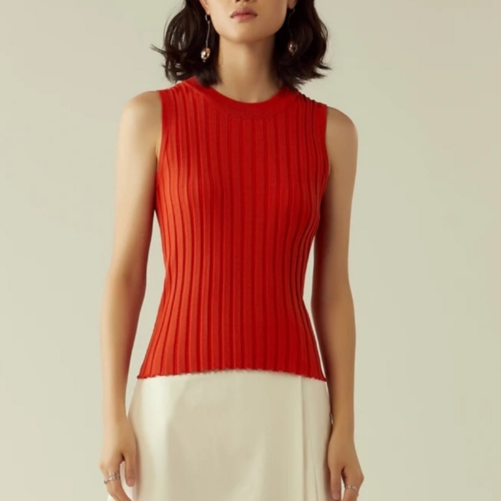 💜Iris Red Top Sleeveles red Tank Top sweater crop